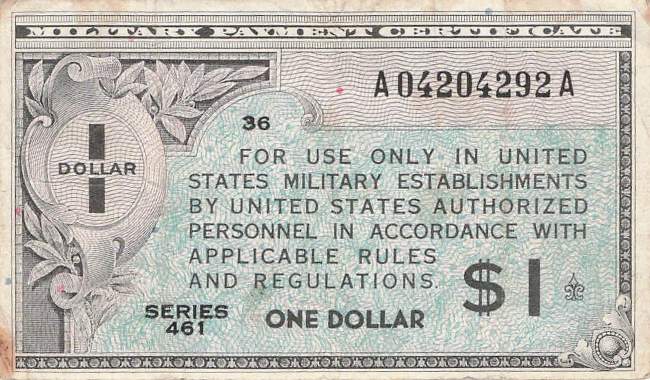 USA MPC Series 461 p.M5 1 Dollar 1946 f